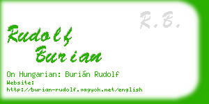 rudolf burian business card