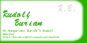 rudolf burian business card
